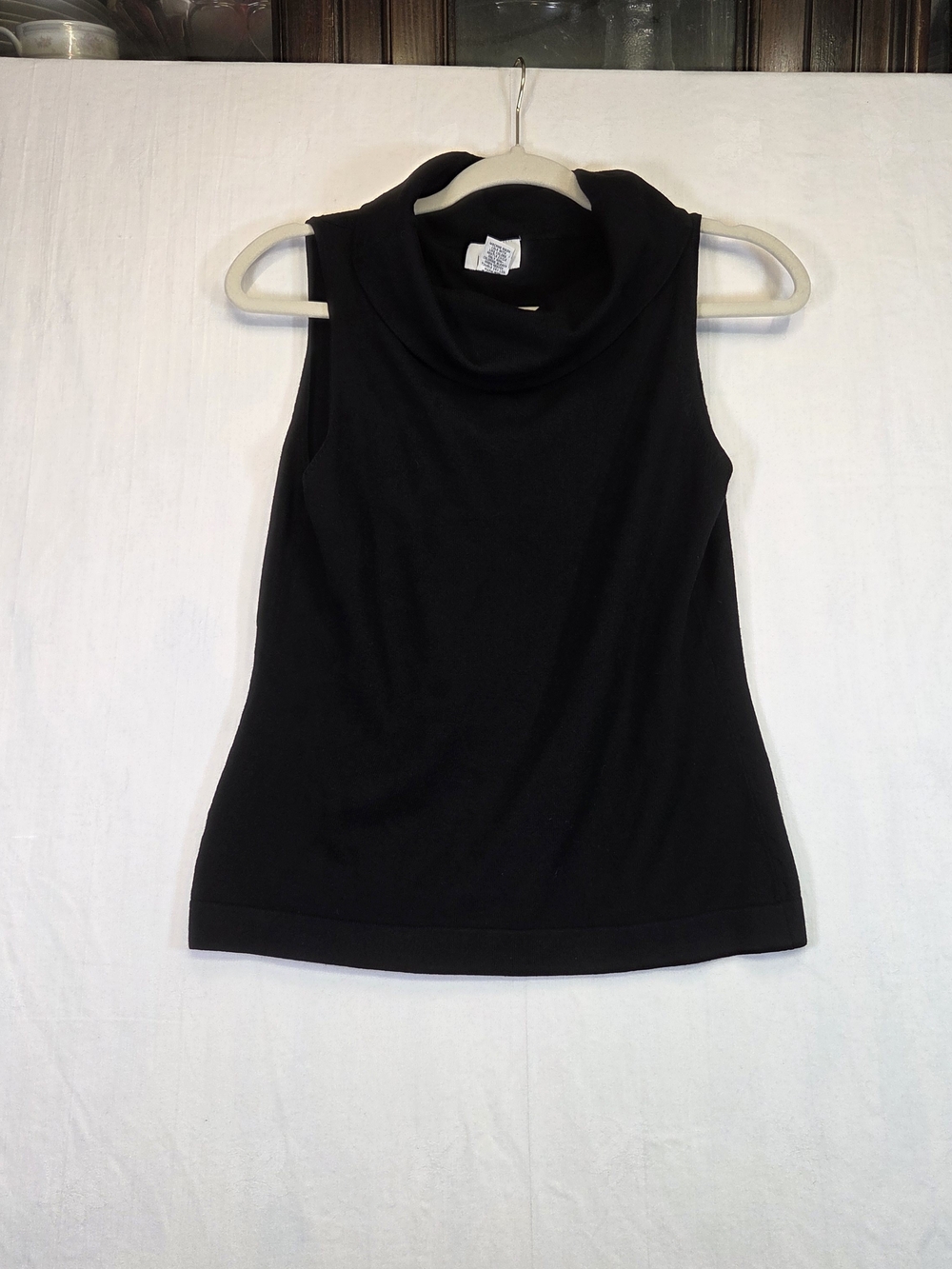 Ann Taylor LOFT Black Cowl Neck Sleeveless Sweater Top Medium. #0427